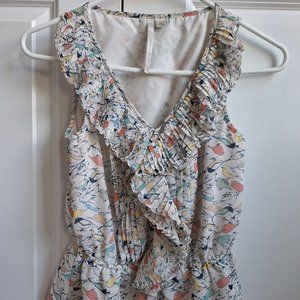 Lauren Conrad peplum bird print top